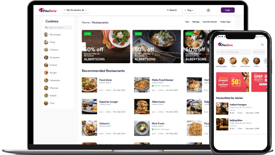 Online Ordering ecommerce Software System App