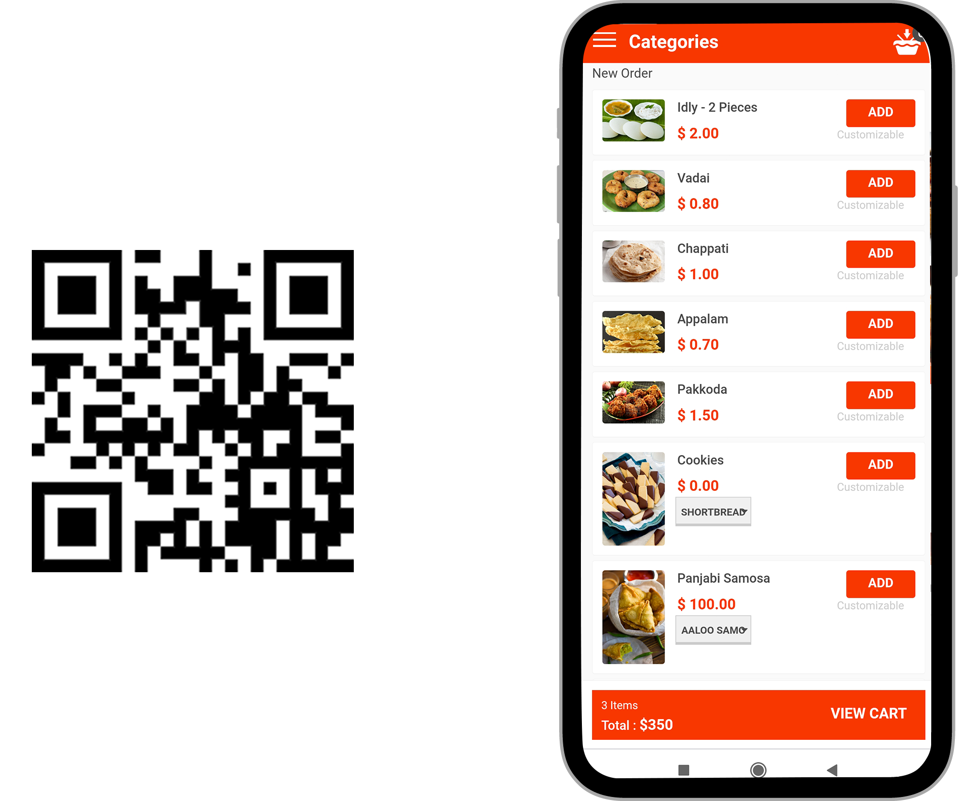 Digital menu QR code Ordering  Software App india Digital Menu
